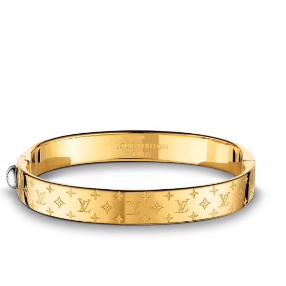 Louis Vuitton Gold Nanogram Cuff Bracelet size M